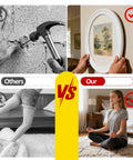 Comparison of using nails and Heavy Duty Double Sided Mounting Tape 1.2 Inch Wide by 15 Ft Per Roll for home projects.