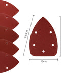Mouse Detail Sandpaper Set 50 Sheets 5 Grits 40 80 120 180 240 Hook and Loop, 140x100mm, showing product dimensions