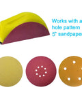 Round And Mouse Shaped 5 Inch Hand Sanding Blocks For Hook And Loop Discs with assorted sandpapers