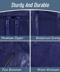 Close-up of Six Pack Extra Heavy Duty Large Moving Bags emphasizing strong zipper, reinforced sewing, tear and water resistance.