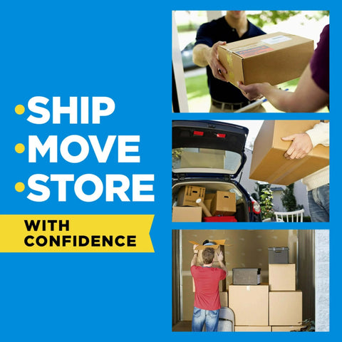 Collage of people using Scotch Heavy Duty Packaging Tape 2 Inch By 800 Inch Clear 2 Count Pack For Heavy Boxes And Overstuffed Cartons.