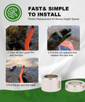 Installation steps for Finish Mower Spacer Kit Replaces 502120 84612 84613 showing process and C1015 steel spacers.