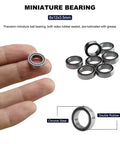 Hand holding MR128-2RS Deep Groove Ball Bearing 8x12x3.5mm with Chrome Steel and Double Rubber Sealed for RC and Robotics uses