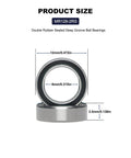 MR128-2RS Deep Groove Ball Bearings 8x12x3.5mm dimensions illustration with chrome steel material and double rubber seal