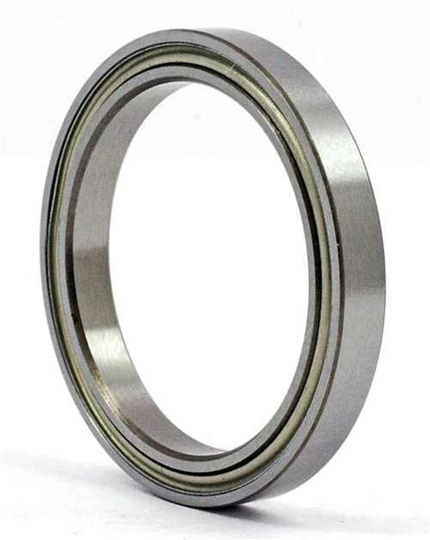 6707ZZ Metric Low Profile Ball Bearing 35x44x5mm side view showing chrome steel design and dual metal shields.