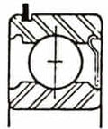 Cross-section diagram of 300-S MRC Bearing Service Medium Series Ball Bearing 100 Mm ID 215 Mm OD 47 Mm Wide Radial Bearing