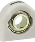 Durable corrosion resistant MRC CTB103ZMG pillow block bearing with a tapped base for 1 3/16 inch shafts, front view.