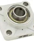 MRC C4F104SSR Pillow Block Bearing Wash Down Built To Last Beefy Industrial Grade Sealed Bearing, visible from top view.