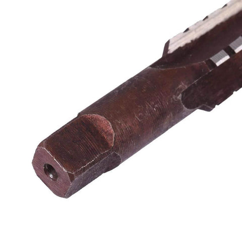 Close-up of MT2 Taper Reamer Set Two Pack Pro Grade Fine And Rough Reamer Tool With Straight Shank For Bore Machining. Steel material.