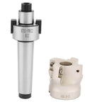 Face End Mill Cutter For CNC Milling With MT3 FMB22 Holder Extension, close-up of robust steel tool and carbide inserts