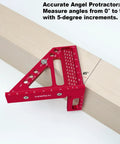 Premium Carpenter Square Scribing Ruler For Woodworking, Engineering, And Construction with 45-degree angle mark on wood