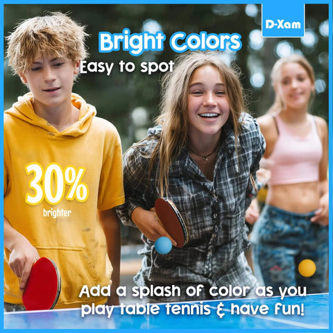 Teens playing with Multi Color Ping Pong Balls 40mm Tennis Ball - Bulk PingPong Plastic Balls for Party