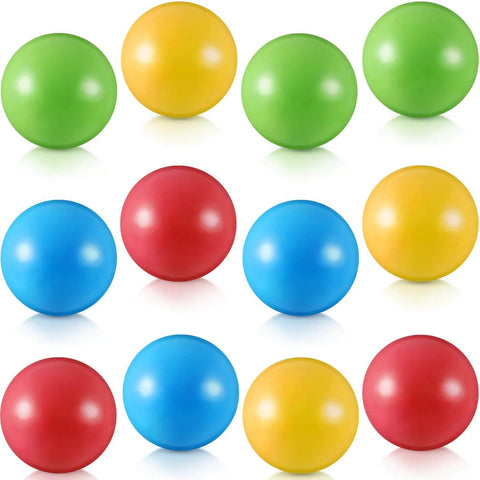 12 Pieces Multi Colored Plastic Replacement Balls Small Bulldozer Popper Toy Balls 1.75 Inch Soft Crush Proof Air Filled Ocean Ball for Toddlers (Classic)