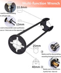 Image showing 2 Piece Four Jaw Hex Wrench Basin Wrench Set for Tight Spaces Maintenance Installation and Removal of Faucet Nuts and Screws
