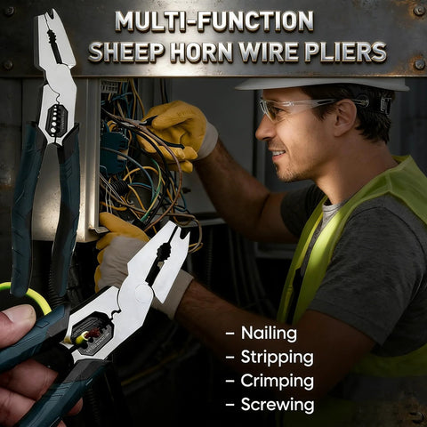 Versatile 9-in-1 cutting pliers deliver wire cutting, stripping, crimping, nail pulling and more for electricians and DIYers