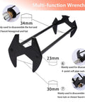 2 Piece Four Jaw Hex Wrench Basin Wrench Set for Tight Spaces shown with sizes and uses for disassembling faucet nuts and soft pipe nuts.