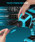 Demonstration of a welding tool's multi-material use for alloy steel, carbon steel, and iron with E6013 2.5 Lb Carbon Steel Welding Rods.