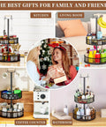 Heavy Duty 2 Tier Lazy Susan Organizer used in kitchen, living room, coffee counter, and bathroom