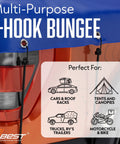 Six Piece Heavy Duty Bungee Cords With Hooks 36 Inch Outdoor Set UV Resistant Weather Resistant Rubber Core And PP Wire Construction securing vehicle