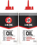 Multi Purpose Lubricant Oil With Drip Applicator For Tools Hinges And Wheels 8 Oz Pack Of 2 reduces friction, silences squeaks.