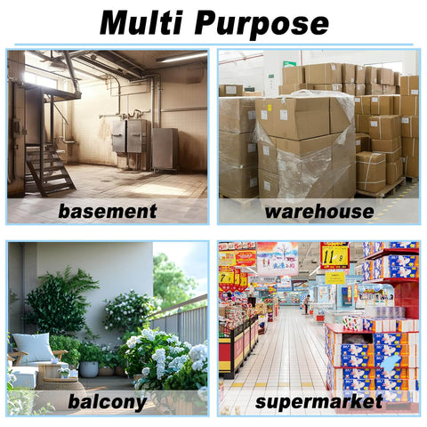 Multi-purpose use of Six Pack Black Plastic Pallets With Ventilation Grid, 11.8 By 23.6 By 1.18 Inches in various settings.