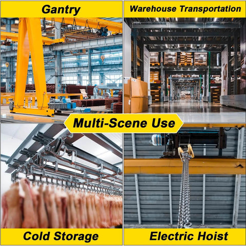 2 Wheel Trolley Assembly Rollers with Dual Bearings Hot Rolled Steel Construction in various industrial settings like gantry and electric hoist systems