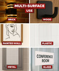 Heavy Duty Double Sided Mounting Tape Removable Clear Adhesive 1 Inch By 450 Inch Weatherproof For Brick Walls And Indoor Outdoor Use That Grips Wood Metal Concrete And Plastic shown on different surfaces.