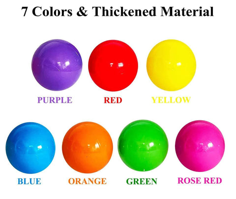 Multicolor 50 Balls Soft Plastic Ball Pit Balls for Kids, Gift for Baby Toddler Birthday Christmas, shown in 7 colors