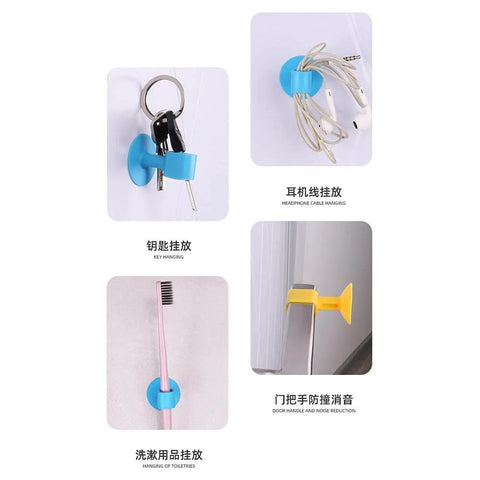 Five Piece Doorknob Wall Mute Crash Pad Silencer for Doors and Cabinets Anti Collision Silicone Cushion Stopper Gray shown in use