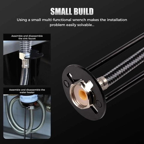 Two Piece Multifunctional Sink Wrench Set For Tight Spaces Basin Wrench Faucet Tool under sink pipe fittings installation view