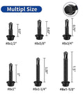 Various sizes of 100pcs 410 Stainless Steel #8x1 Hex Washer Head Self Drilling Screws, Black Oxide Self Tapping Tek Screws for Metal Plates