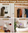 Kitchen Utensil Hanging Rrack - Hooks for Kitchen Utensils, No Drilling Wall Mounted Utensil Holder in use in various home rooms.