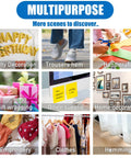 Multipurpose use of double sided fabric tape for crafts, hemming, decoration, and more, showcasing various applications.