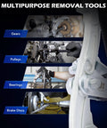 Gear Puller Set, 3" 4" 6" 8" 3 Jaw Puller Kit for Pulley Gear Bearing Flywheel Removal demonstrated on gears, pulleys, bearings, brake discs