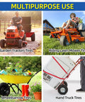 Multipurpose use of tires: Garden Tractors, Riding Lawn Mowers, Wheelbarrows, Hand Trucks.