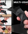 Compact Pocket Knife For Valentines Day Gifts For Him, Everyday Carry EDC Box Cutter shown cutting rope, opening box, sharpening pencil, and peeling fruit.