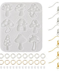 Mushroom Earring Mold Kit For Resin Jewelry Making With Silicone Mold Includes 40 Hooks 60 Jump Rings 50 Ear Nuts For Dangle Earrings Diy Jewelry Supplies Cheriswelry