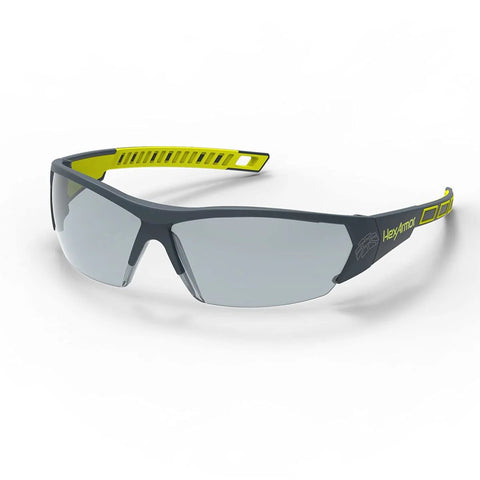MX250 Variomatic Safety Glasses With Transition Lenses Anti Fog ANSI Z87 UV, featuring lightweight design with gray frame and clear lenses