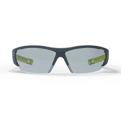 Front view of MX250 Variomatic Safety Glasses With Transition Lenses Anti Fog ANSI Z87 UV, highlighting grey lenses and lightweight design.