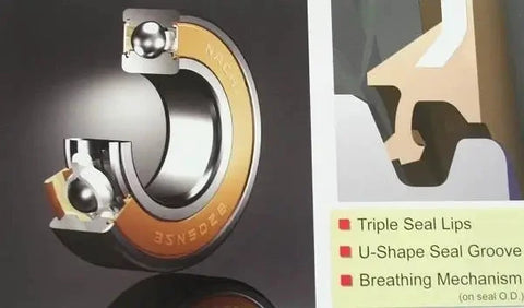 Diagram of 6006-2NSENR Nachi Bearing Sealed C3 with snap ring showing internal components and seal features, 30x55x13mm.
