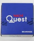 Blue box packaging of N224EG Nachi Cylindrical Bearing Japan 120x215x40 Large Bearing with "Quest" branding.