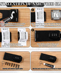 Installation steps for Three Pack 4 Inch Password Rotary Hasp Locks For Doors Cabinets Barn Doors And Outdoor Use Mechanical Combination Slide Latch Lock Sturdy Zinc Alloy Construction With Screw Or Glue Mount