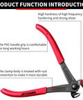 7 Inch Nail Puller End Cutting Pliers Chrome Vanadium Steel With Anti Rust Coating And Ergonomic Grip features diagram