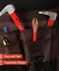 Cat's Paw Nail Puller Set Three Piece Pry Bar Kit includes 8 10 12 inch nail removers with red grips pocketed in a tool belt