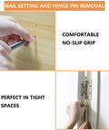 Two Piece Dual Head Nail Setter And Hinge Pin Punch Set Hammerless used for door pins and nail setting, close-up view.