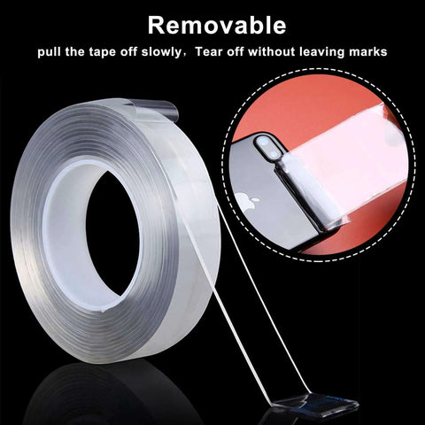 Heavy Duty Nano Double Sided Tape No Nails Needed 16.4 Ft Multipurpose Mounting Tape roll with phone application