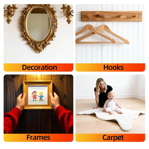 Two For One Value Heavy Duty Nano Gel Double Sided Mounting Tape 240 Inches Total Removable Clear Adhesive for hooks and decor use