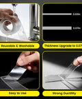 Three Pack Heavy Duty Double Sided Tape 3cm Wide Nano Mounting Tape Clear Removable for Pictures Posters Rugs Carpets Walls Indoor Use Ultra Strong Adhesive for Secure Mounting and No Mess Removal