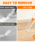 Heavy Duty Double Sided Tape Nano Tech Adhesive For Mounting Clear Acrylic demonstrating easy removal from wood surface