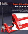 Narrow Manual Pallet Jack For Tight Aisles 48 Inch By 21 Inch Lift With 5500 Pound Capacity For Warehouse And Workshop BLACK CANYON
